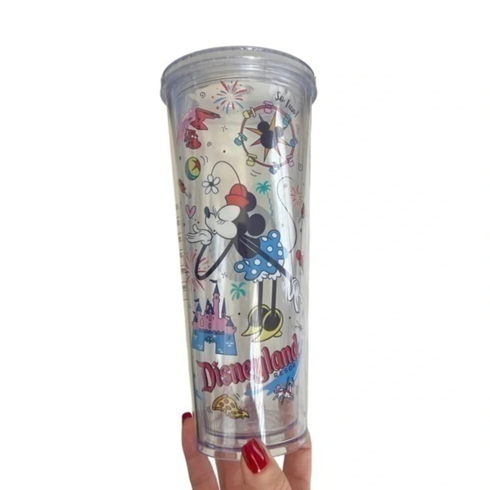 Starbucks‎ Disneyland Minne Mouse Venti 24 Oz Clear Travel Tumbler